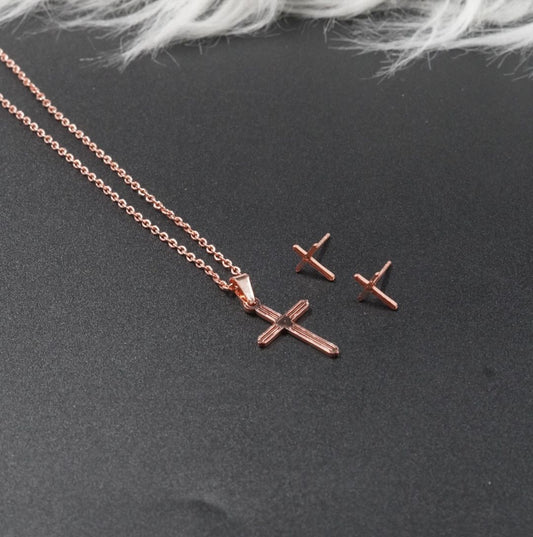 Collar Cruz + Aretes