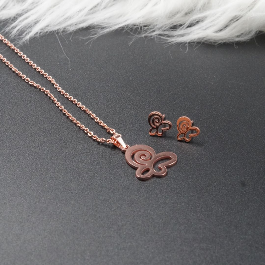 Collar Rosa Aurelia + Aretes